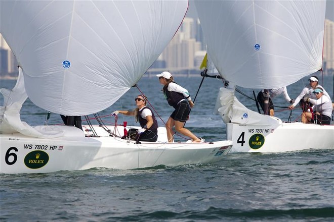 Olivia Price, Nina Curtis and Lucinda Whitty in the final in Miami - Miami OCR 2012 ©  Rolex/Daniel Forster http://www.regattanews.com